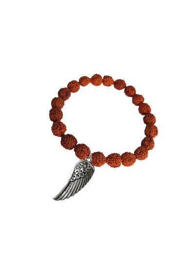 Eagle Feather Charm Rudraksha Bracelet For Men